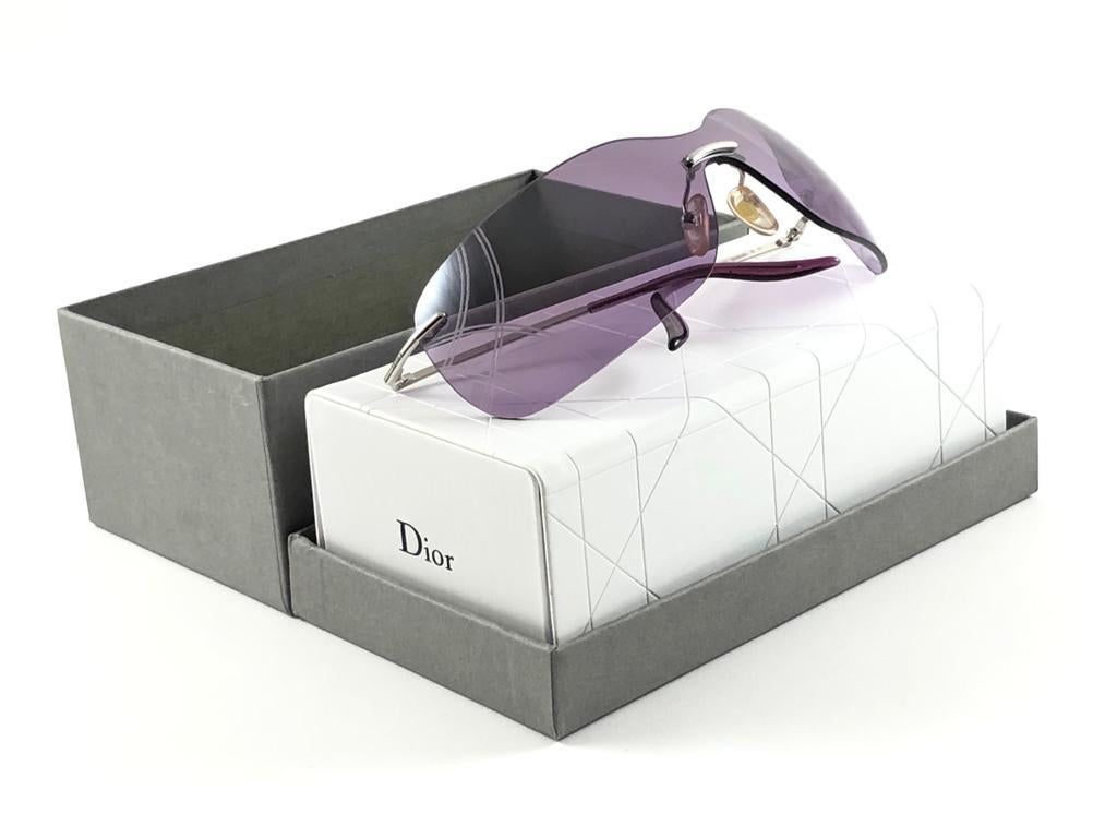 Lunettes de soleil vintage Christian Dior Bowling Purple Bubble Wrap Automne 2000 Y2K en vente 4