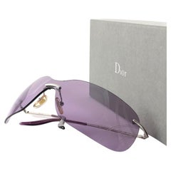 Lunettes de soleil vintage Christian Dior Bowling Purple Bubble Wrap Automne 2000 Y2K
