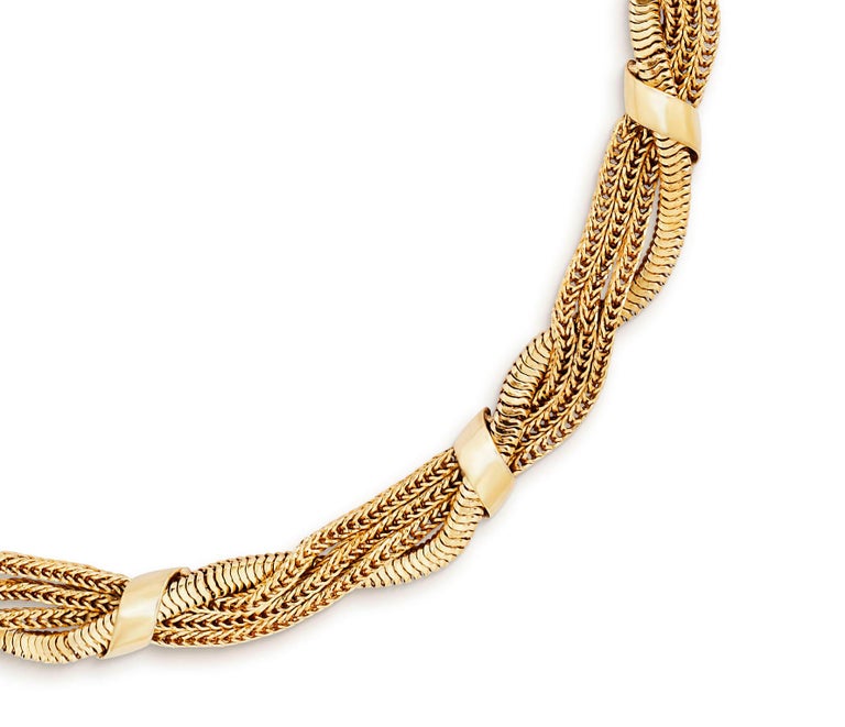Modern Vintage Christian Dior Braided Chain Necklace, 1950s For Sale
