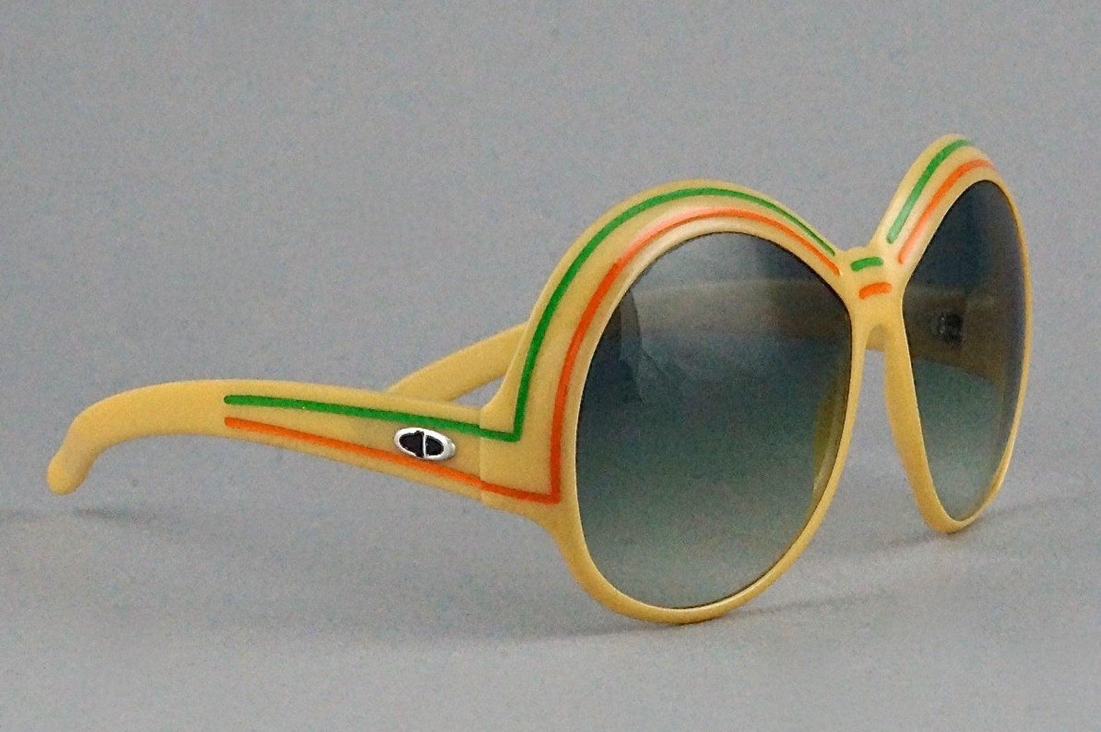 Brown Vintage CHRISTIAN DIOR Bridgeless Space Age Sunglasses