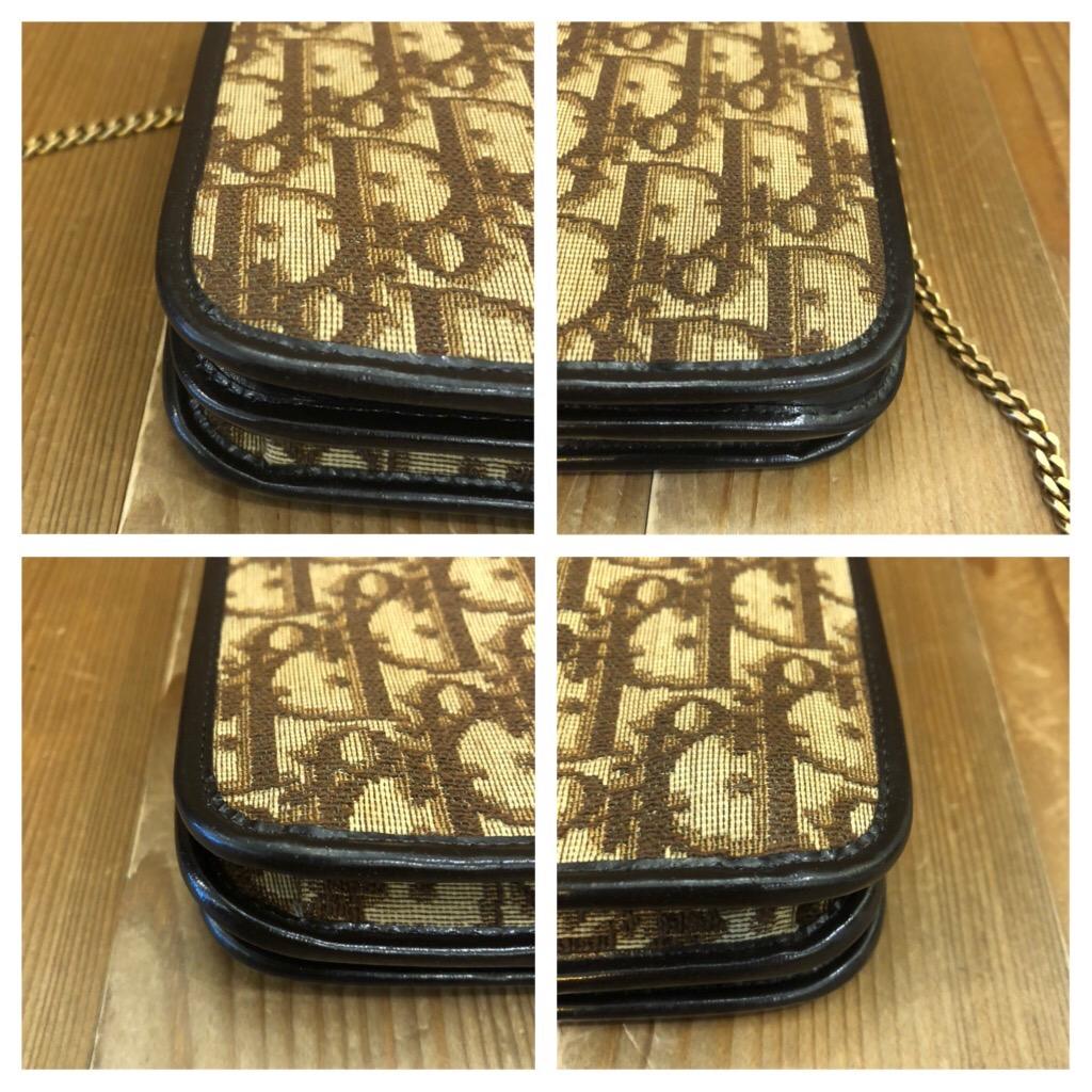 Vintage CHRISTIAN DIOR Braun Trotter Jacquard Kette Umhängetasche 4
