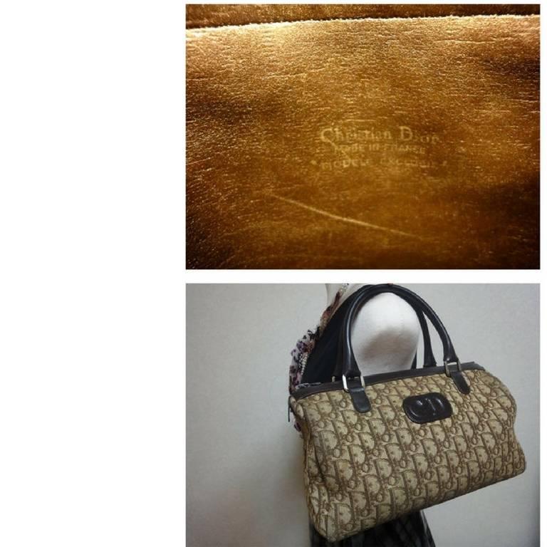 Women's or Men's Christian Dior Vintage brown trotter jacquard handbag with CD and ECLAIR zipper