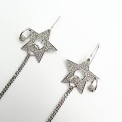 Vintage Christian Dior by Galliano Pierced Star Earrings 2000s