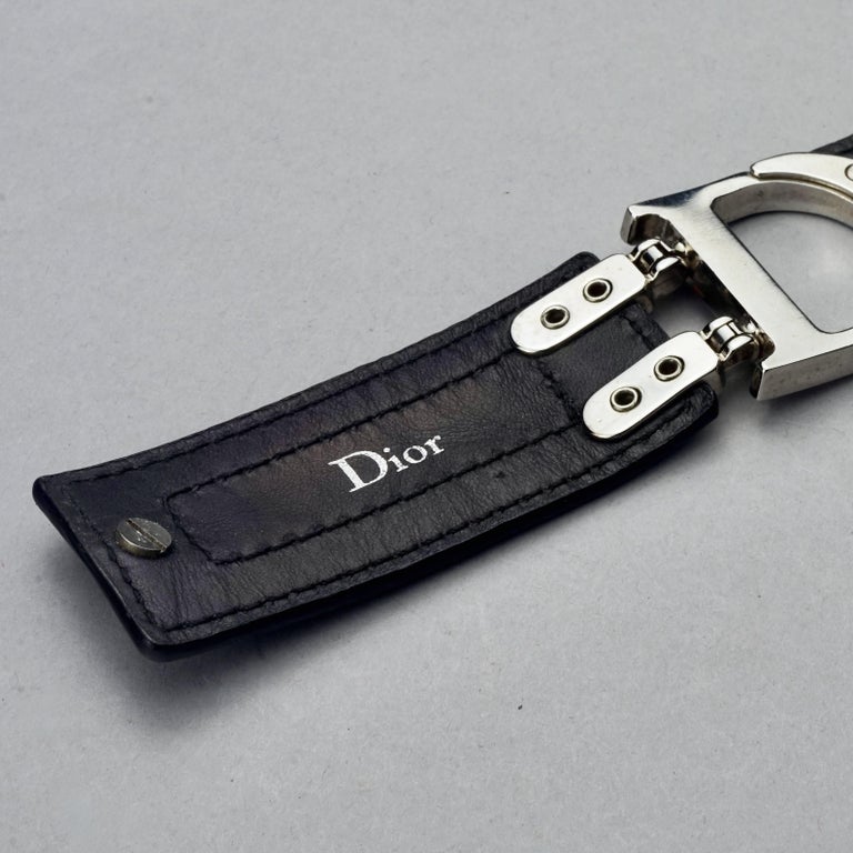 Vintage CHRISTIAN DIOR by GALLIANO Y2K Black Leather Logo Cuff