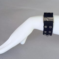 Vintage Christian Dior by GALLIANO Y2K – Armband mit Logo und schwarzem Nylonband