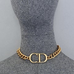 Vintage CHRISTIAN DIOR by John Galliano CD Logo Monogram Chain Necklace