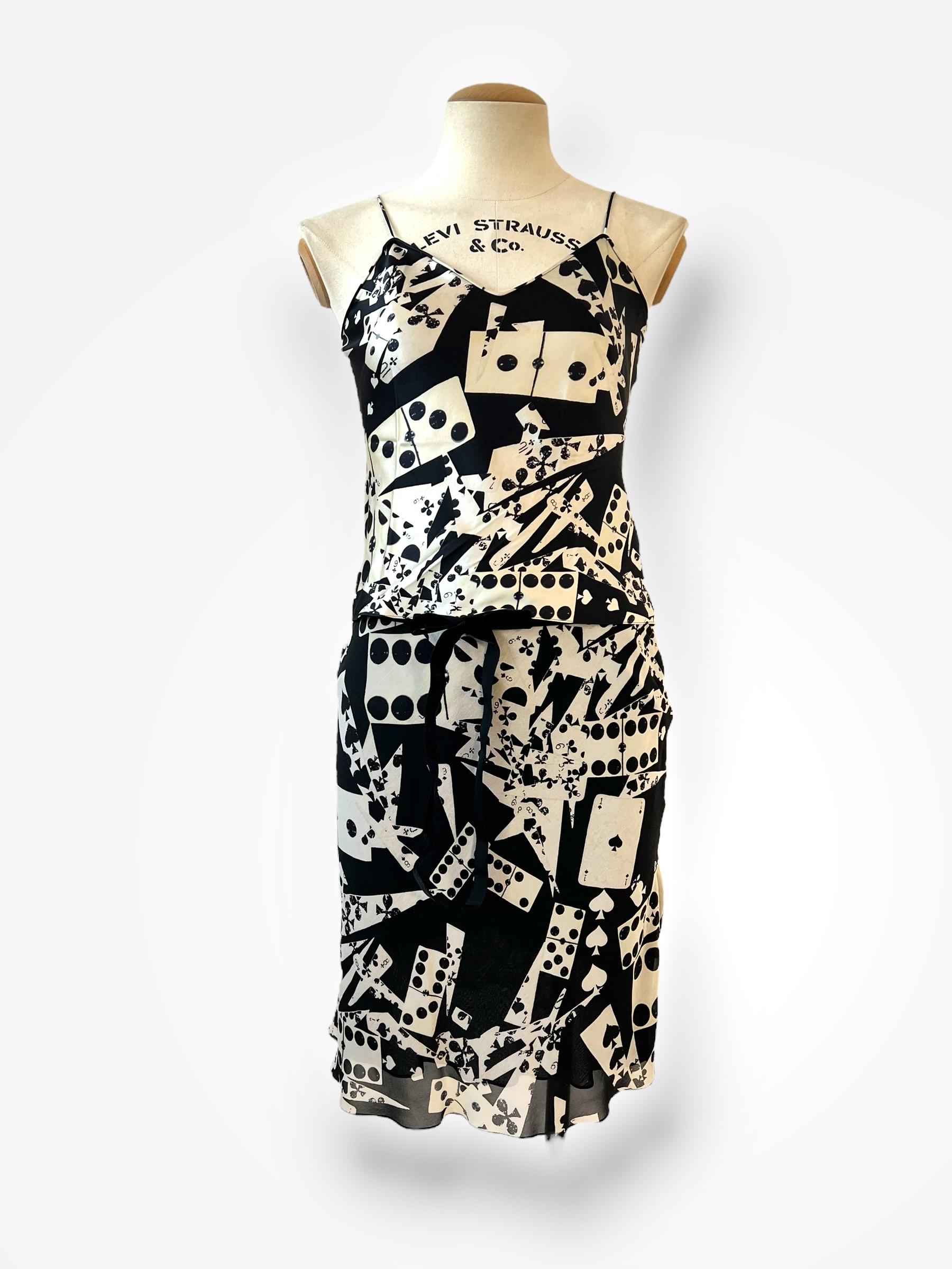 Vintage Christian Dior by John Galliano F/W 2001 Domino Silk Ensemble en vente