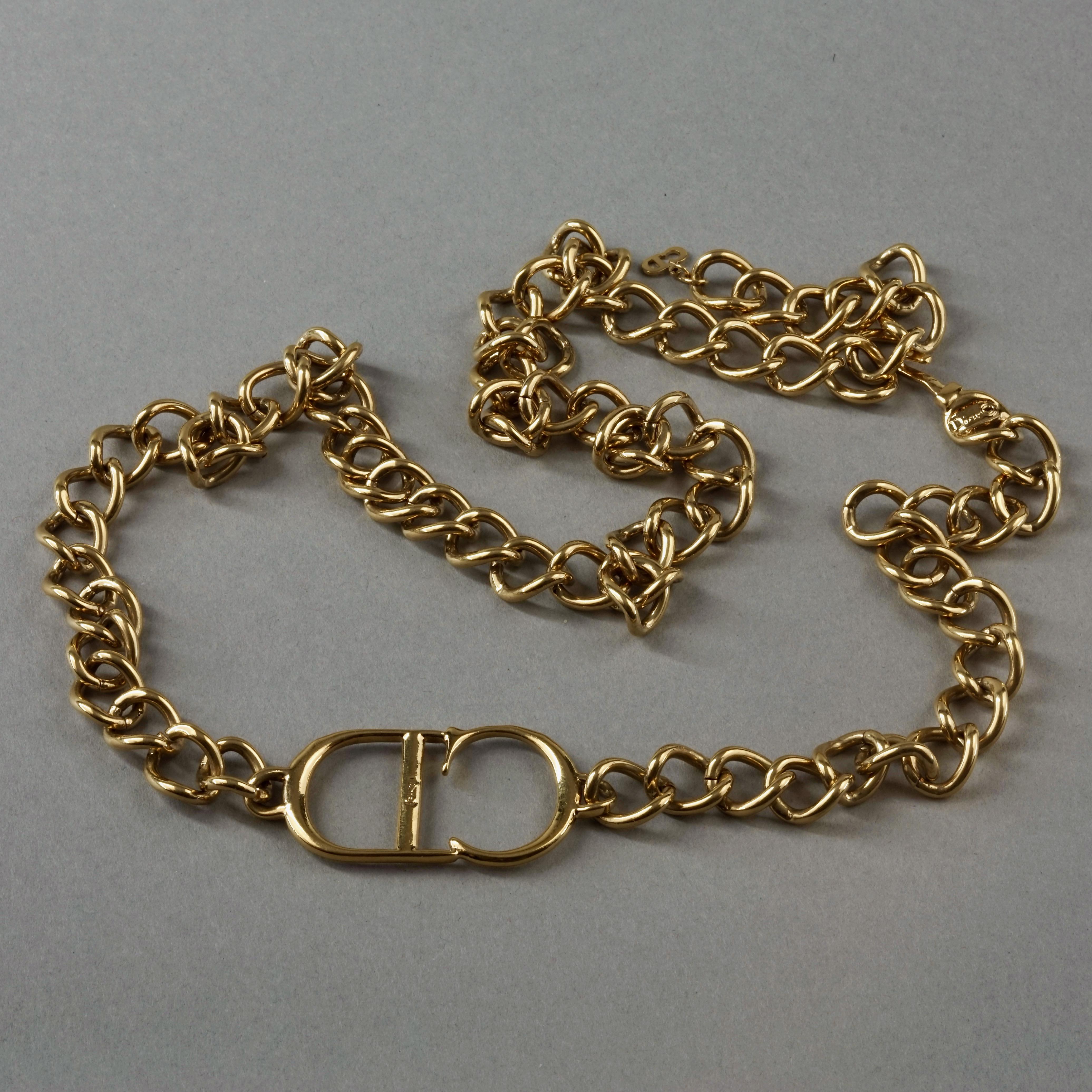 Vintage CHRISTIAN DIOR by JOHN GALLIANO Logo Monogram Chain Necklace Belt 2
