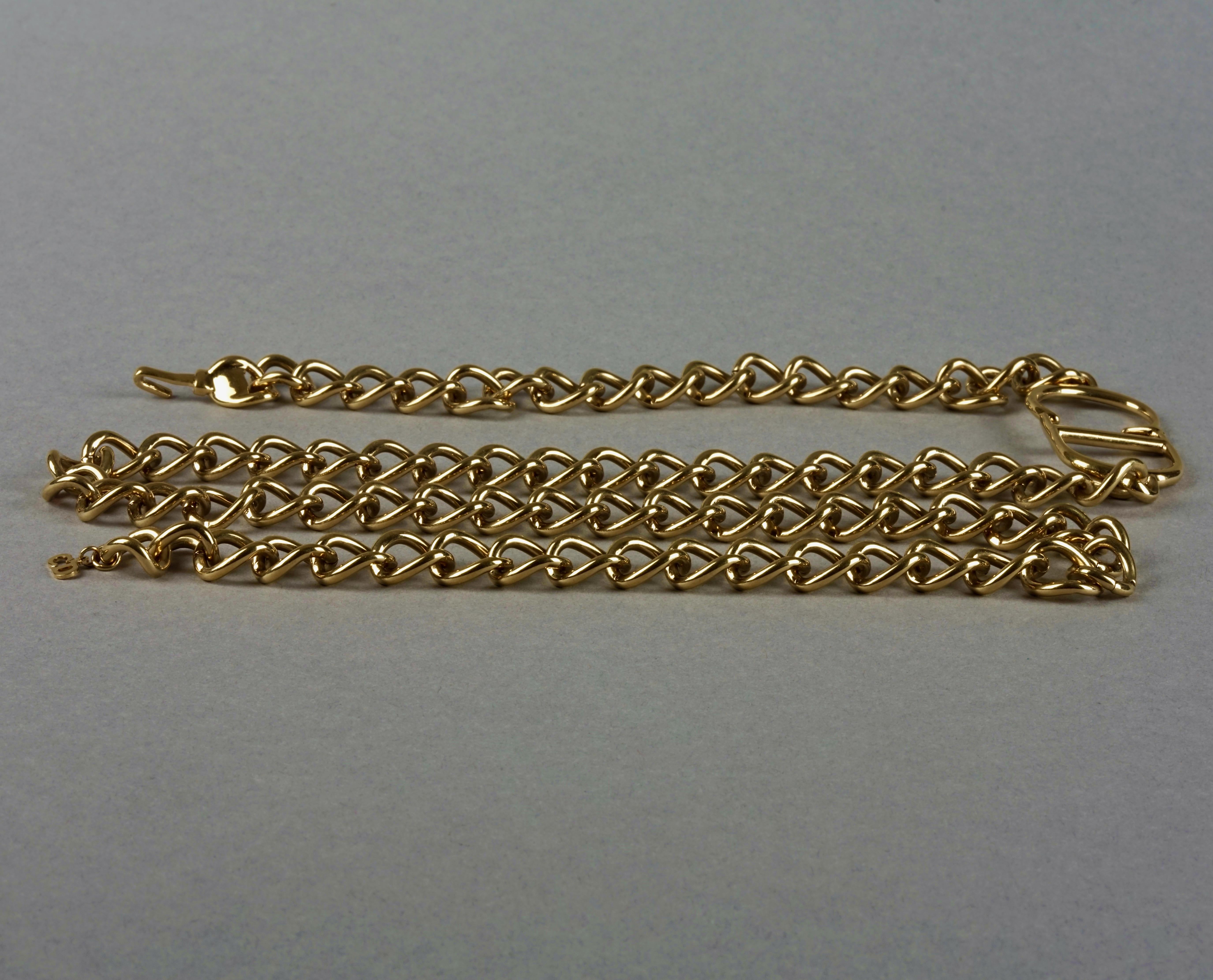 Vintage CHRISTIAN DIOR by JOHN GALLIANO Logo Monogram Chain Necklace Belt In Excellent Condition In Kingersheim, Alsace