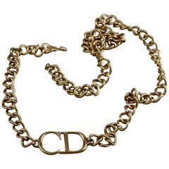 Vintage CHRISTIAN DIOR by JOHN GALLIANO Logo Monogram Chain Necklace Belt