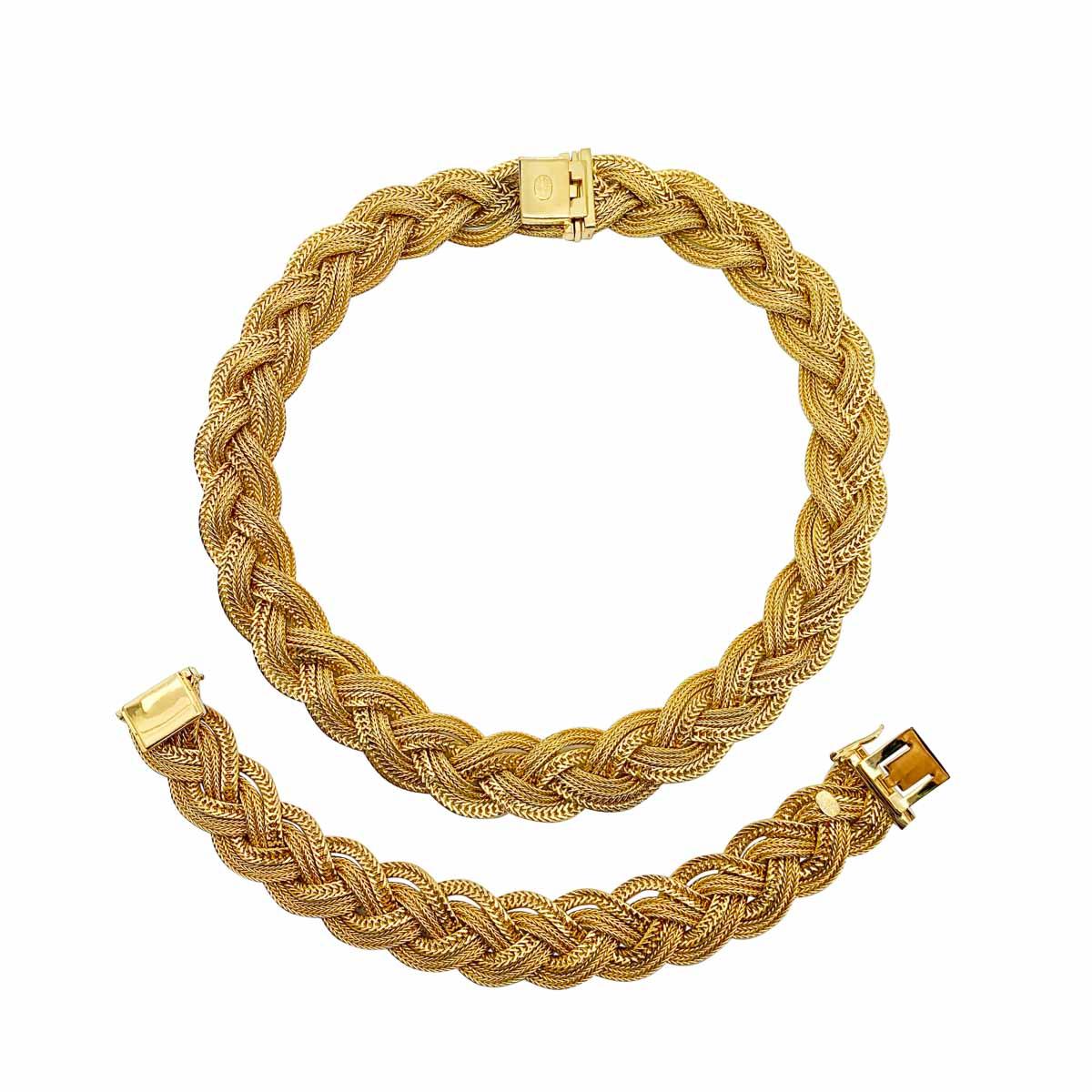 Vintage Christian Dior by Marc Bohan Plaited Collar & Cuff 1965 In Good Condition For Sale In Wilmslow, GB