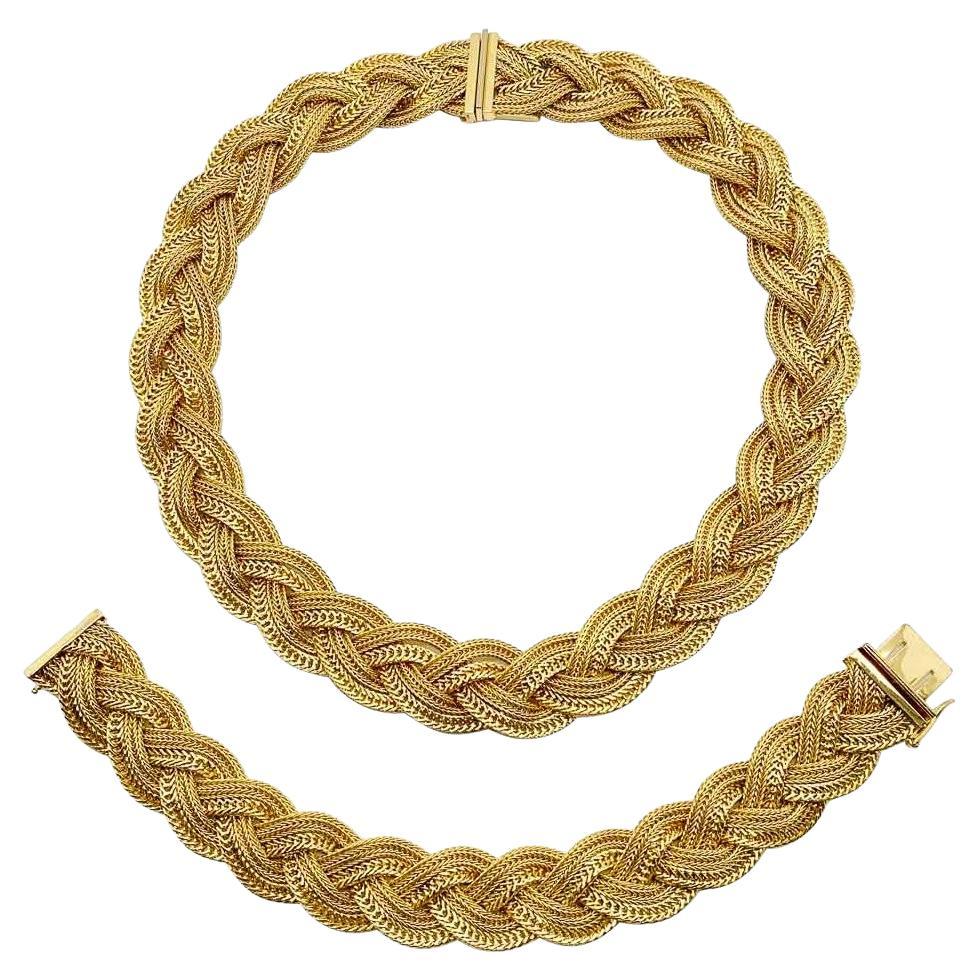 Vintage Christian Dior by Marc Bohan Plaited Collar & Cuff 1965 For Sale
