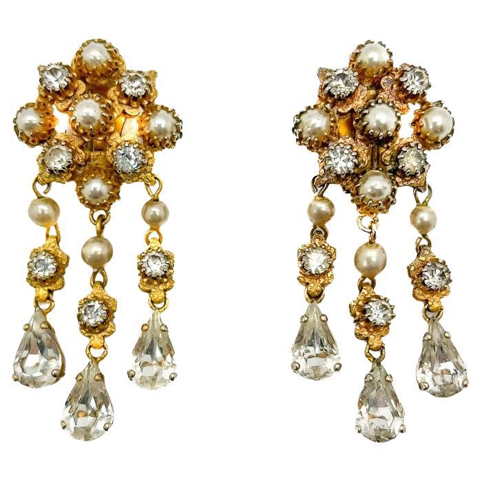 Vintage Christian Dior by Mitchel Maer Renaissance Earrings 1950s For Sale