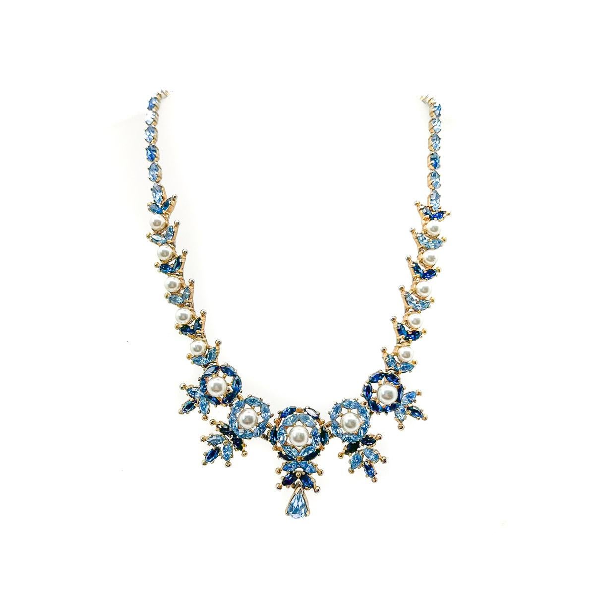 Vintage Christian Dior by Mitchel Maer (Attributed) Garland Necklace 1950s In Fair Condition For Sale In Wilmslow, GB
