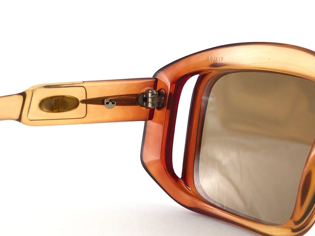 Brown Vintage Christian Dior C05 Amber Translucent Sunglasses Optyl 1960's Austria