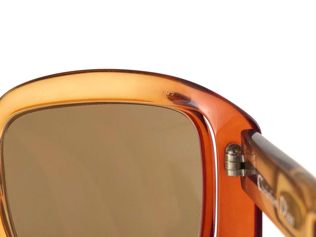 Vintage Christian Dior C05 Amber Translucent Sunglasses Optyl 1960's Austria In New Condition In Baleares, Baleares
