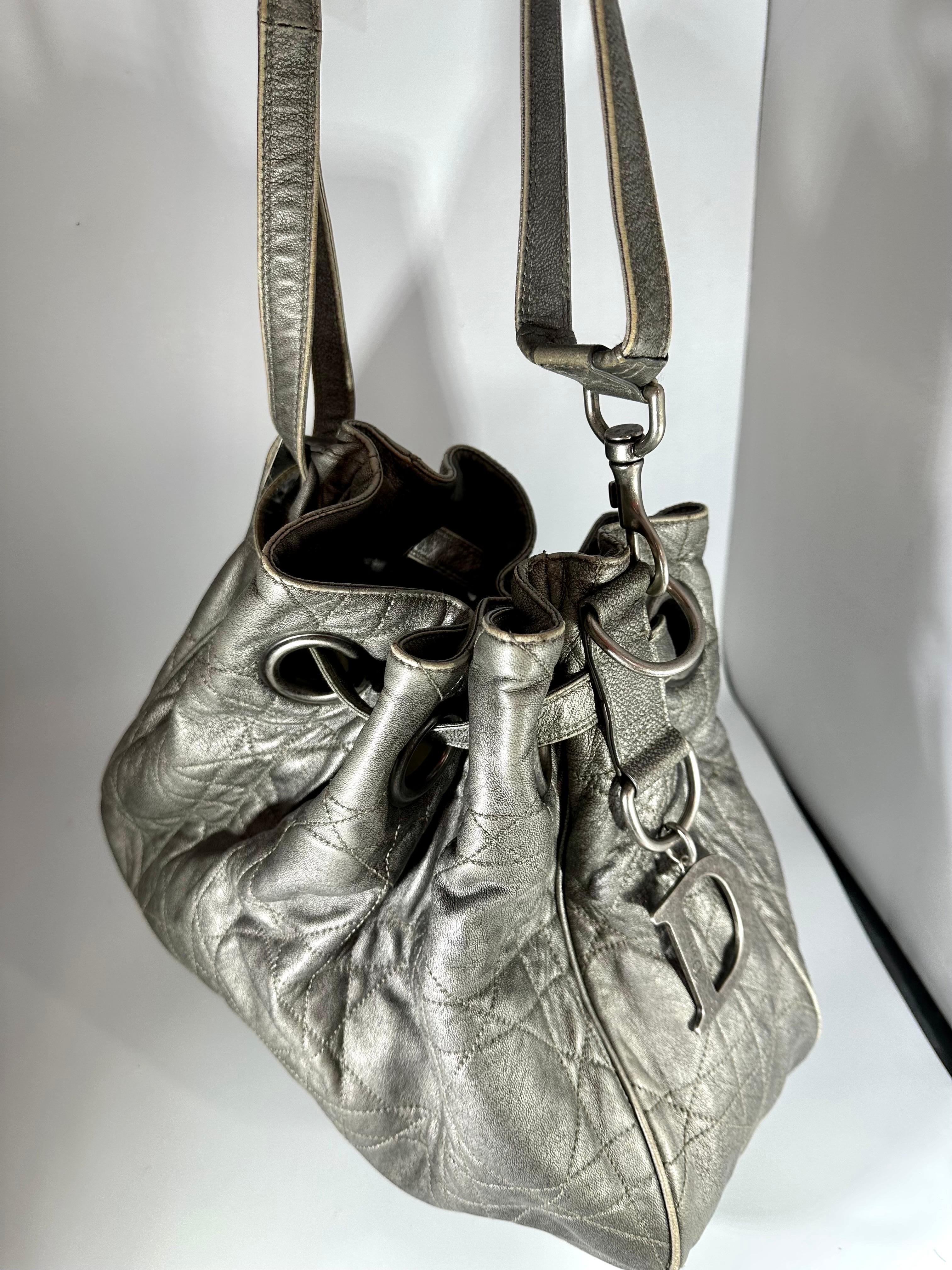 Vintage CHRISTIAN DIOR CANNAGE DRAWSTRING BUCKET Shoulder Bag(CMP057471)  9