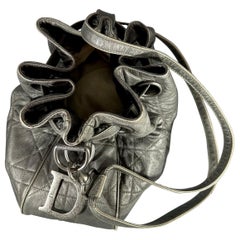 Vintage CHRISTIAN DIOR CANNAGE DRAWSTRING BUCKET Shoulder Bag(CMP057471)