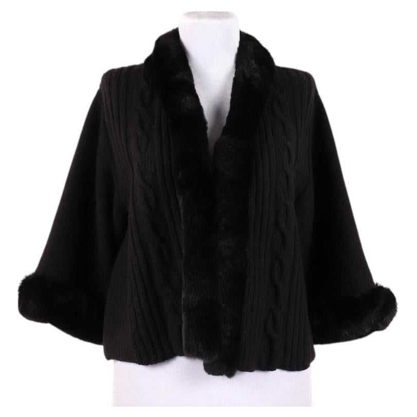 Vintage Christian Dior cape, 2009. Wool, cashmere, rabbit fur trim.