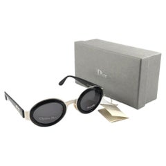 Christian Dior - Lunettes de soleil vintage argentées et noires CD 2037, années 1990