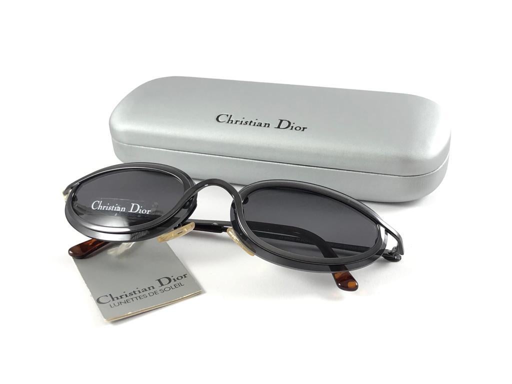 Vintage Christian Dior CD 2038 Metallic Silver Sunglasses 1990'S For Sale 3