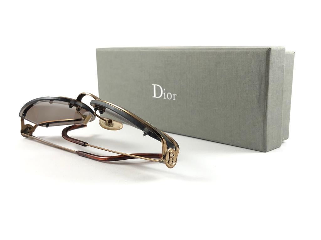 Vintage Christian Dior CD 2043 Metallic Copper Sunglasses 1990'S For Sale 4