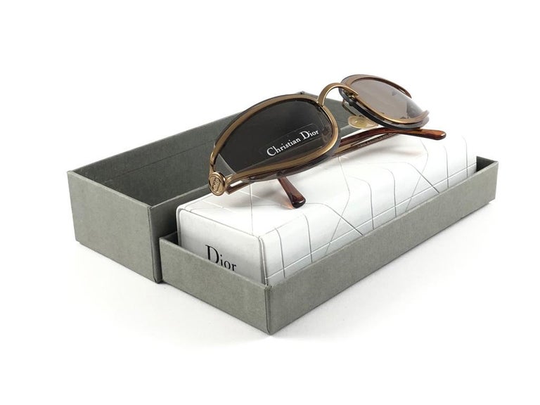Vintage Christian Dior CD 2043 Metallic Copper Sunglasses 1990'S