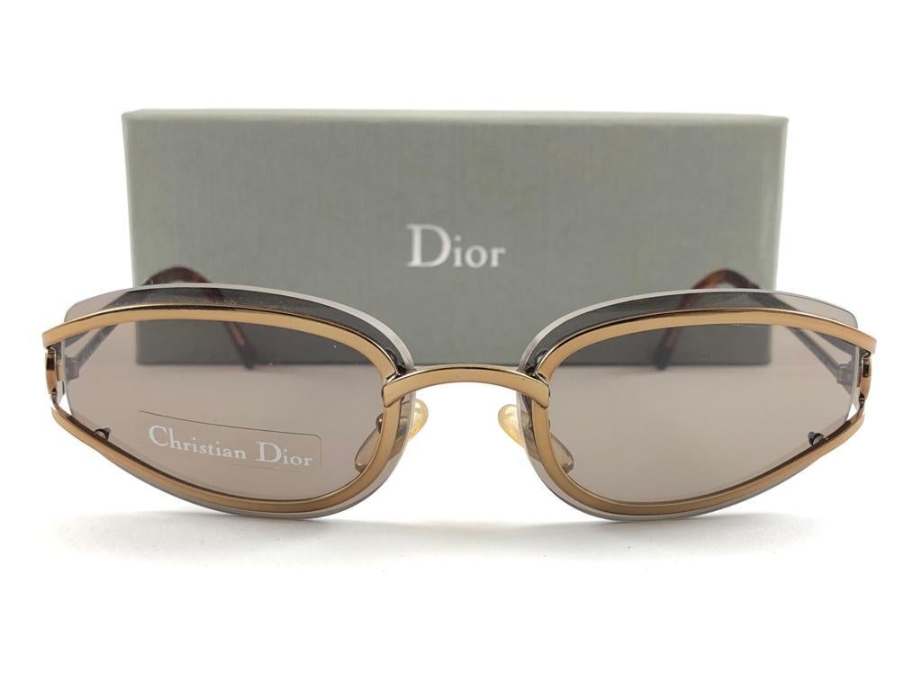 Lunettes de soleil vintage Christian Dior CD 2043 Metallic Copper 1990's en vente 7