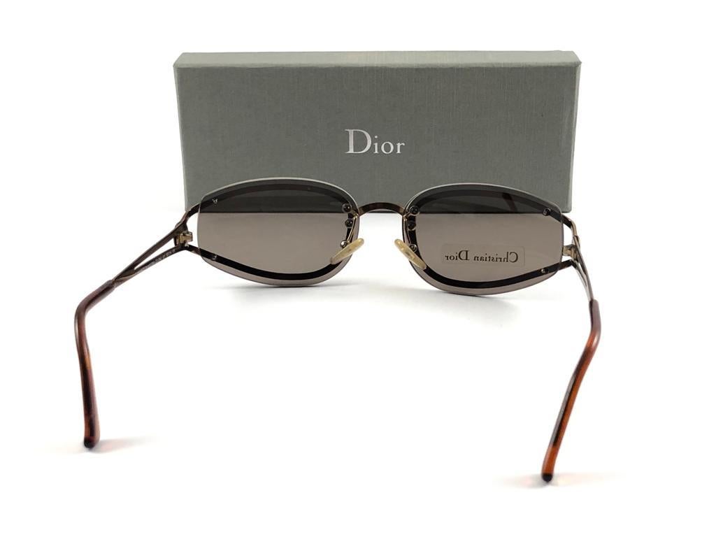 Lunettes de soleil vintage Christian Dior CD 2043 Metallic Copper 1990's en vente 1