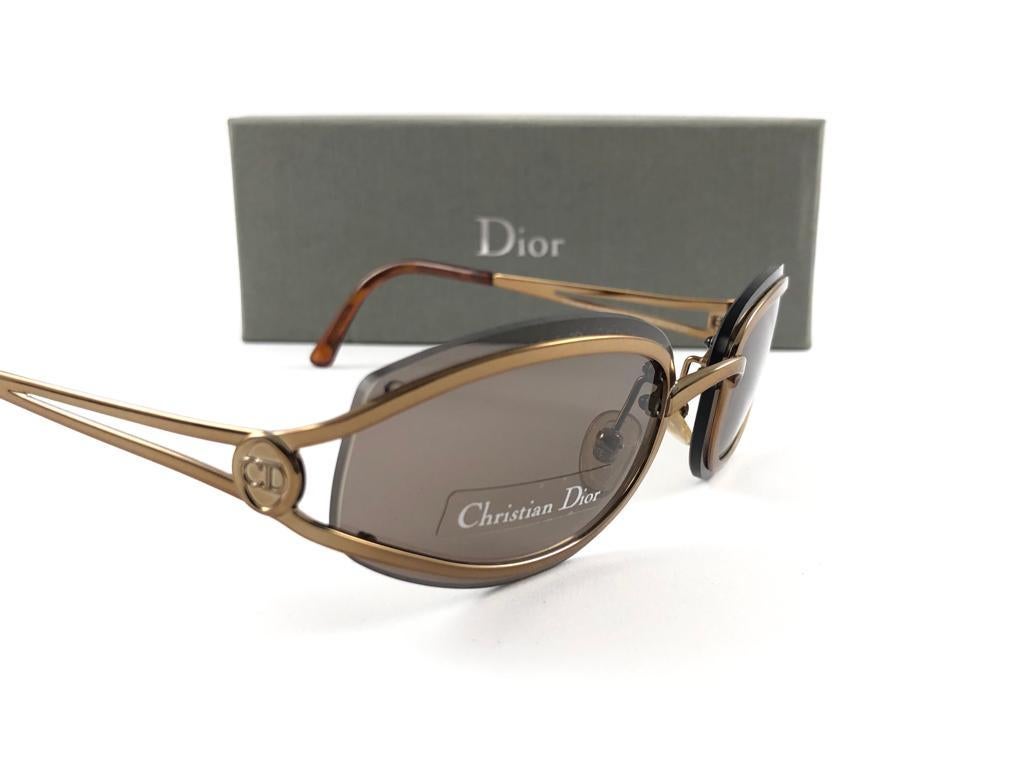 Vintage Christian Dior CD 2043 Metallic Copper Sunglasses 1990'S For Sale 2