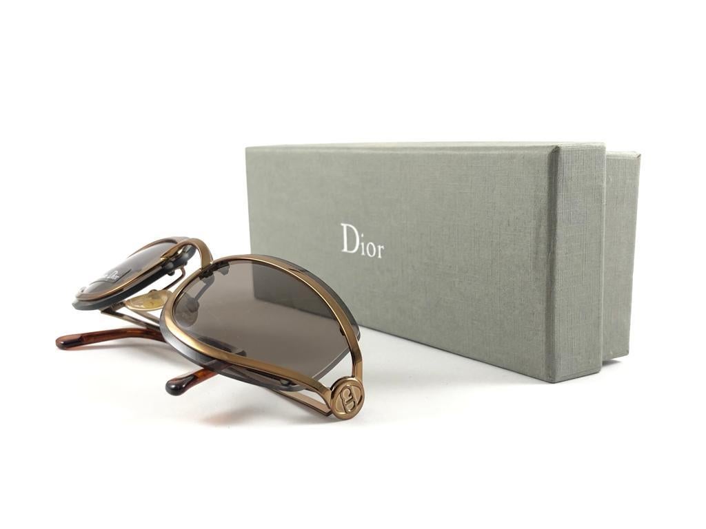 Vintage Christian Dior CD 2043 Metallic Copper Sunglasses 1990'S For Sale 3