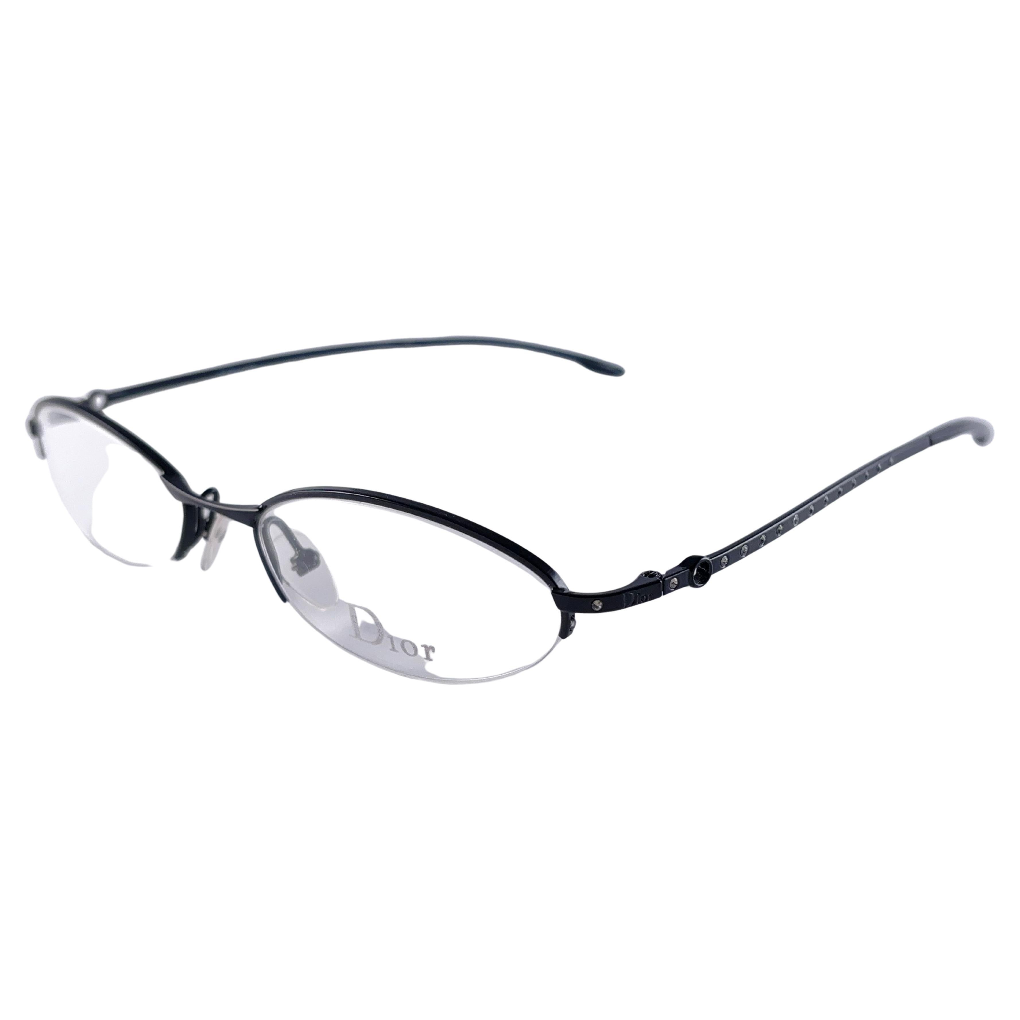 Vintage Christian Dior  CD 3628 Oval Half  Frame 2000'S Eyeglasses RX Italy Y2K For Sale