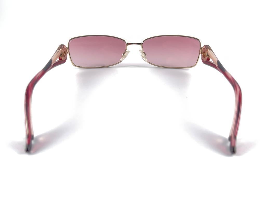 Vintage Christian Dior CD 3754 Sleek Red & Gold 2000'S Sunglasses Italy Y2K For Sale 4