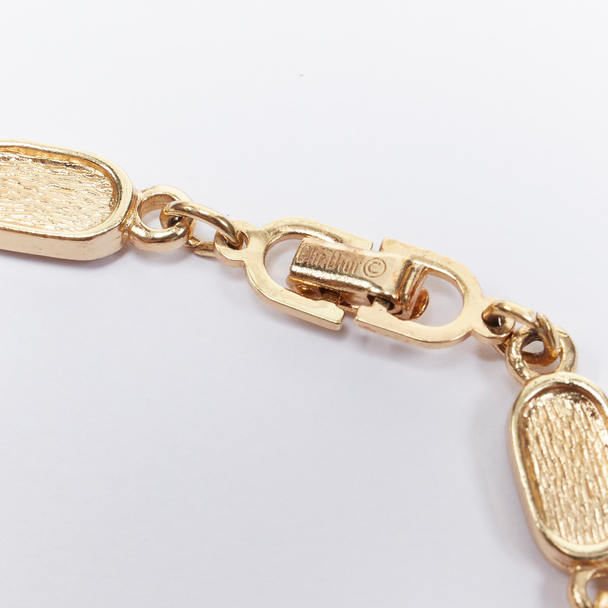 Gold vintage CHRISTIAN DIOR CD logo charm gold link bracelet