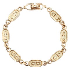 vintage CHRISTIAN DIOR CD logo charm gold link bracelet