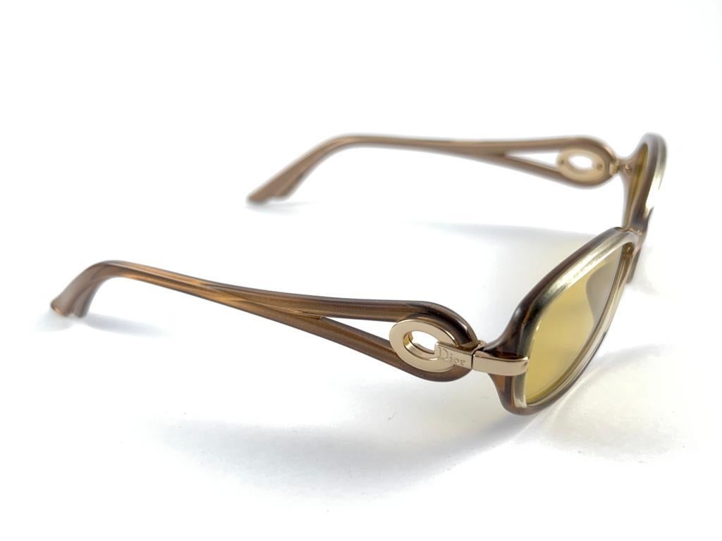 Vintage Christian Dior  CDX41 Sleek Ochre Frame 2000'S Sunglasses Italy Y2K For Sale 2