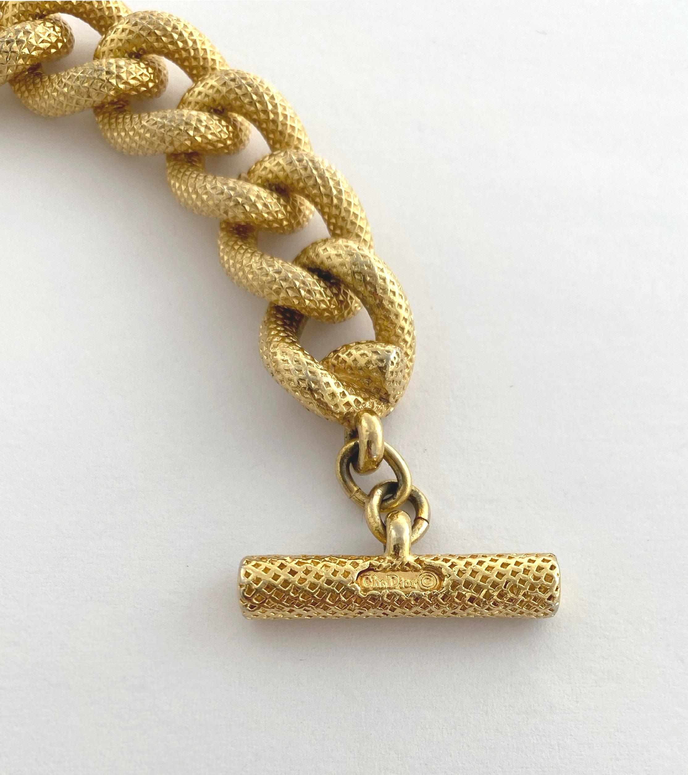 Modern Vintage Christian Dior Chunky Curb Chain Necklace, 1980s