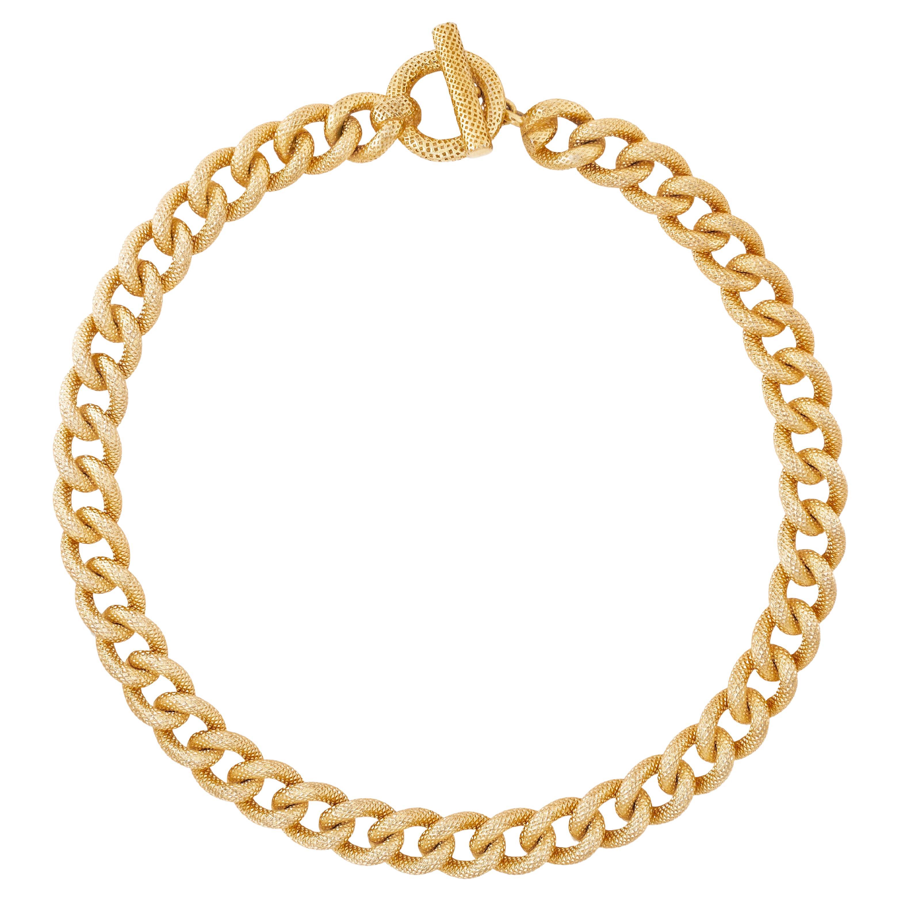 Vintage Christian Dior Chunky Curb Chain Necklace, 1980s For Sale