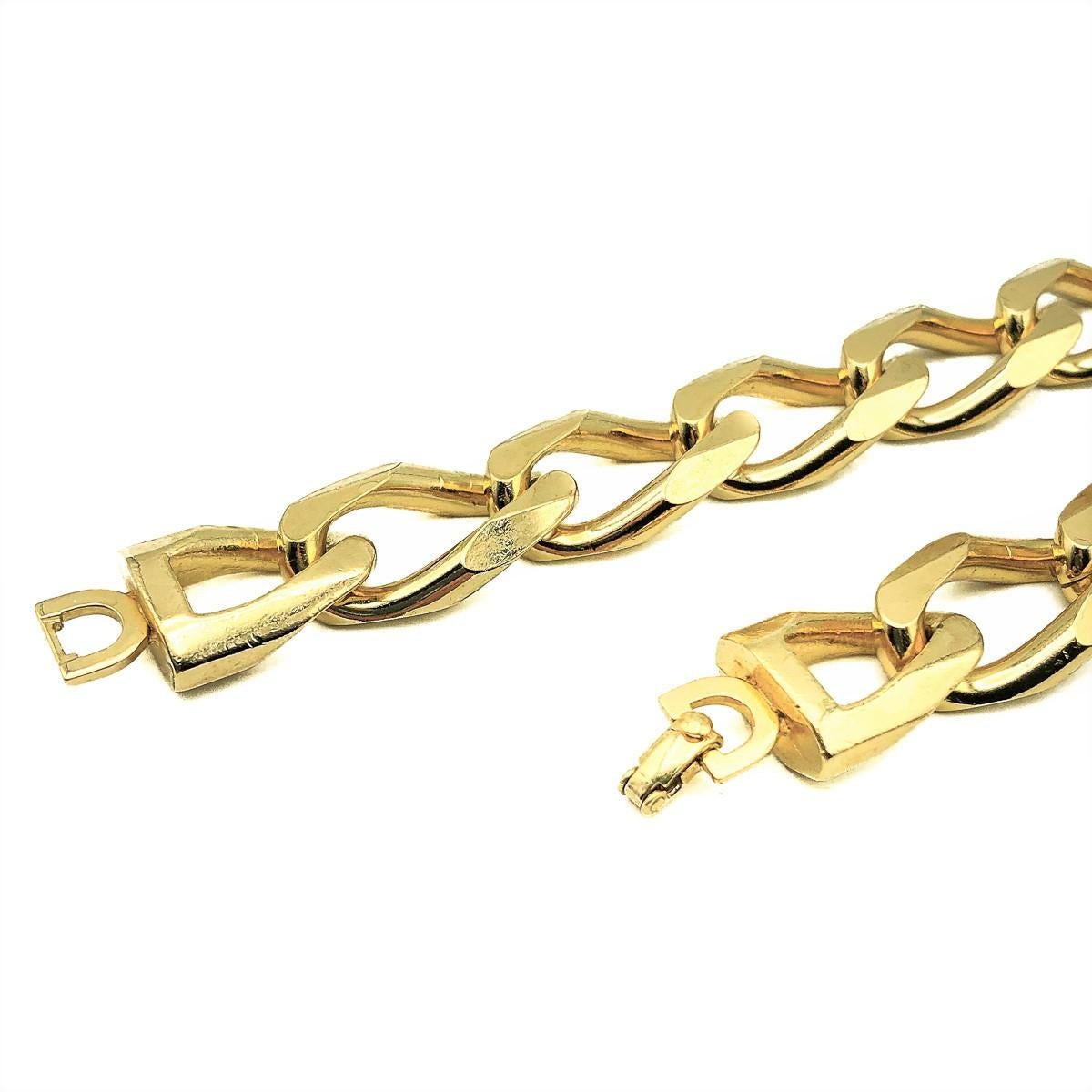 Vintage Christian Dior Chunky Link Chain 1980s In Good Condition For Sale In Wilmslow, GB