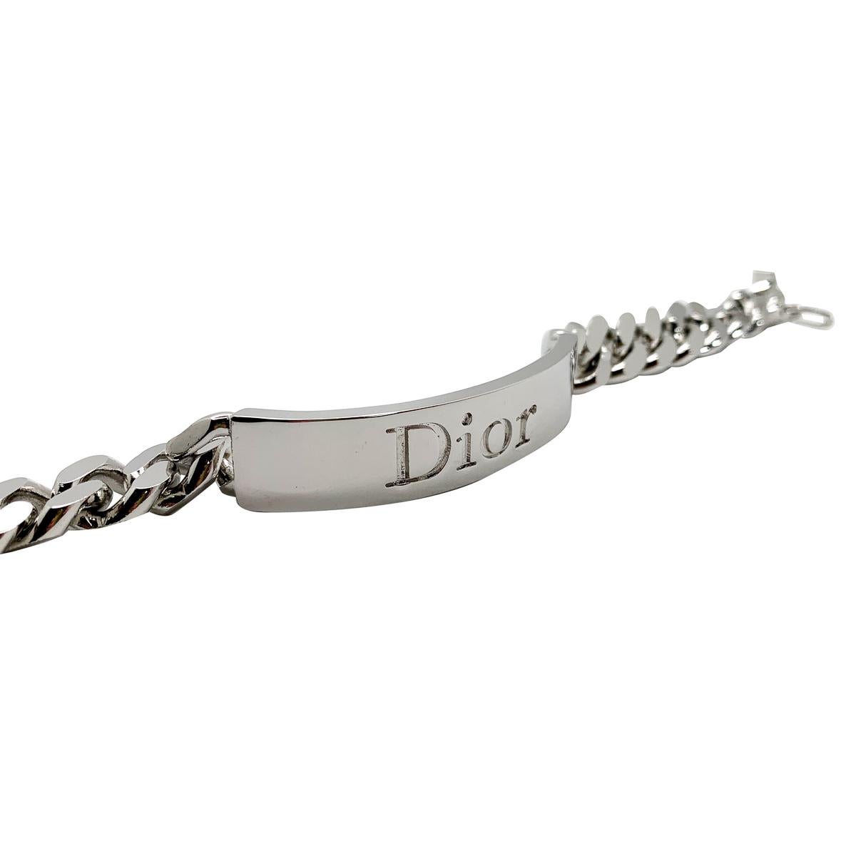 A chunky vintage Dior ID bracelet. Featuring a chunky flattened curb with a Dior inscribed identity bar.
With archive pieces from her own Dior collection displayed in London's highly acclaimed Dior Designer of Dreams Exhibition, Jennifer understands