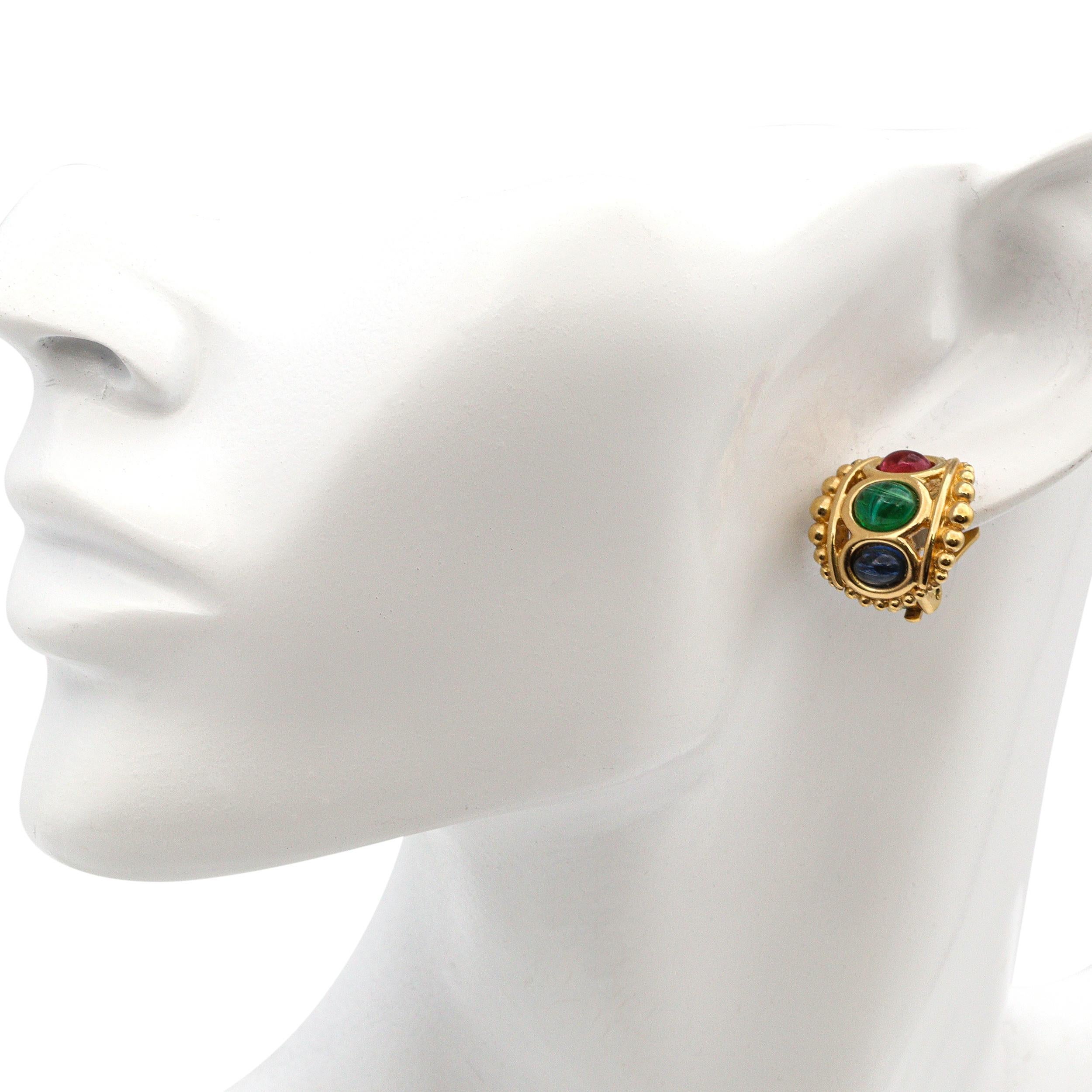 Pendientes de clip vintage Christian Dior Corte oval en venta