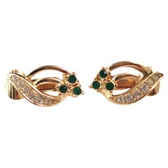 Used Christian Dior clip on earrings, Gold tone, Paste 
