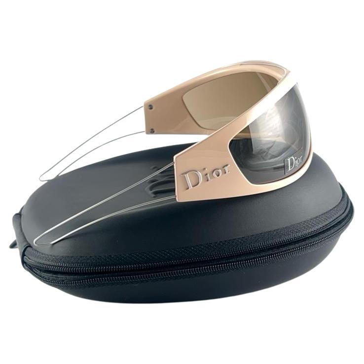Christian Dior d'epoca " COLORE "  Occhiali da sole avvolgenti beige Autunno 2000 Y2K