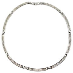 Vintage Christian Dior Contemporary Silver Crystal Collar 1990s