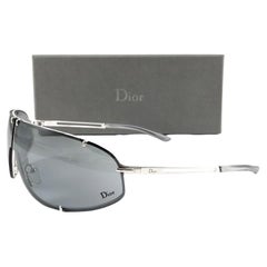 Vintage Christian Dior "" COSSACK "" Silberne Wickel-Sonnenbrille Herbst 2000 Y2K