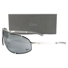 Vintage Christian Dior " COSSACK " Silver Wrap Sunglasses Fall 2000 Y2K