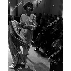 Vintage Christian Dior Couture Numbered 1975 Runway Dress With Scarf