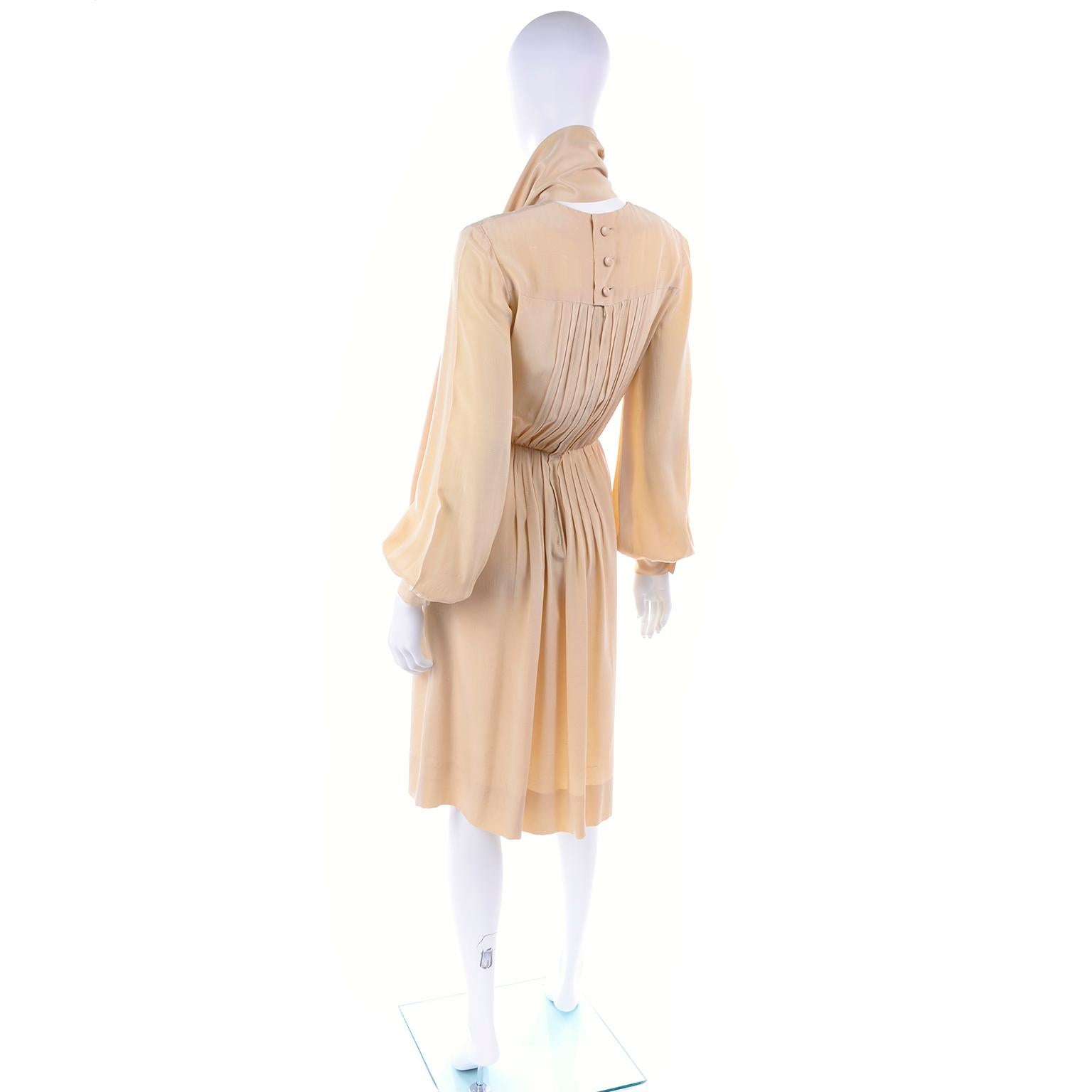 Women's Vintage Christian Dior Couture Numbered 1975 Runway Dress With Scarf