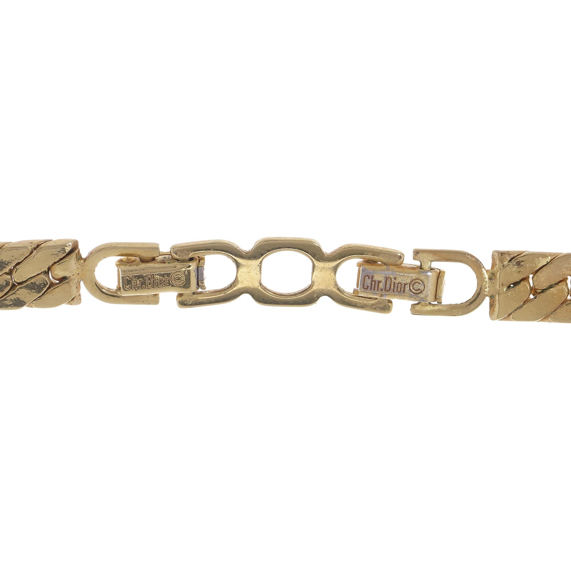 Vintage Christian Dior Crystal Arrow Triangle Pendant Collar Necklace For Sale 2