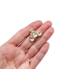 Vintage Christian Dior Fancy Cut Crystal Bee Pin/Brooch 1980s